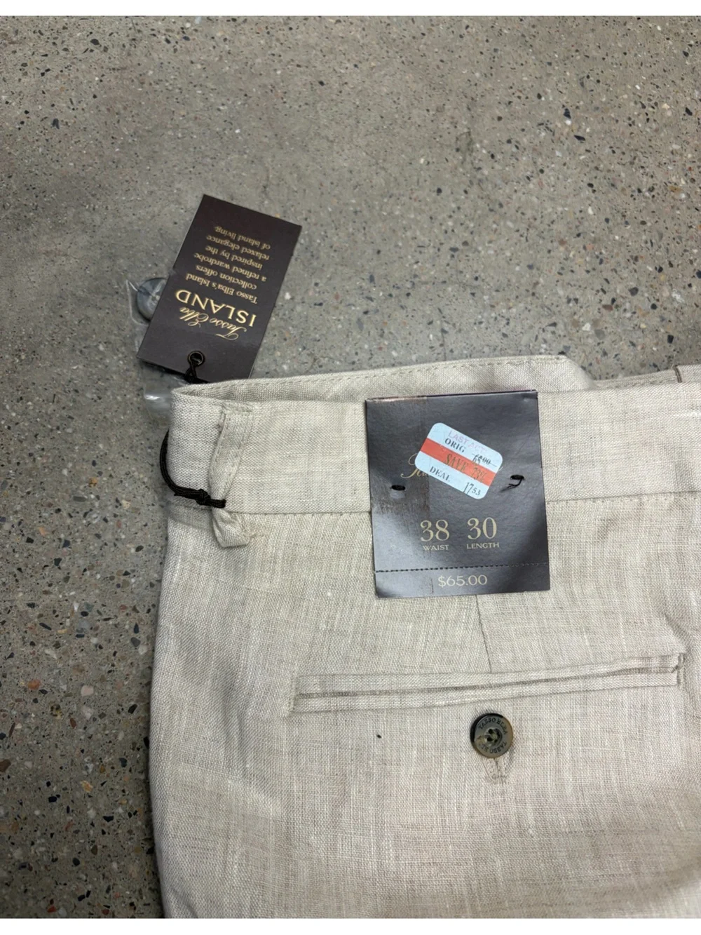 Men's Lightweight Linen-Blend Pants in Light Beige
